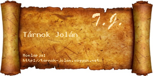 Tárnok Jolán névjegykártya