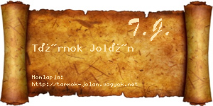Tárnok Jolán névjegykártya